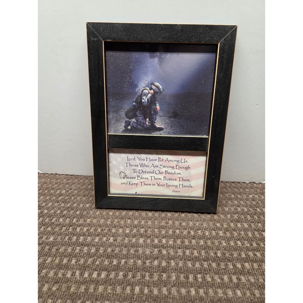 Soldiers Prayer Black Framed Print Patriotic Military Wall Art Made in USA